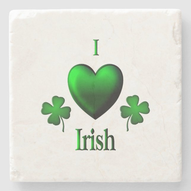 Porta-copo De Pedra I Heart Irish (Frente)