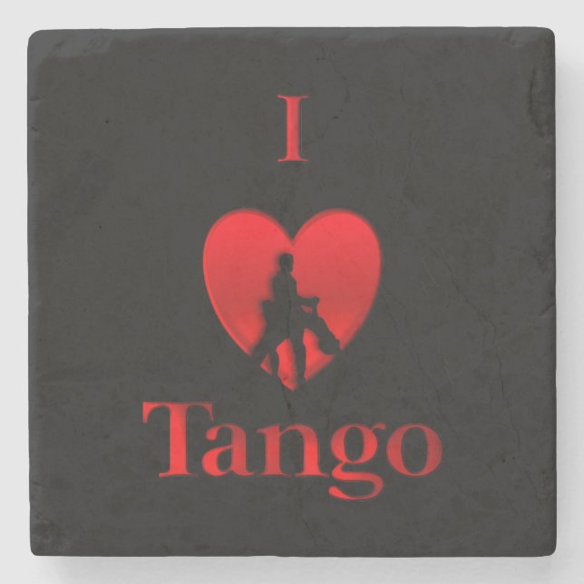 Porta-copo De Pedra I Heart Tango (Frente)