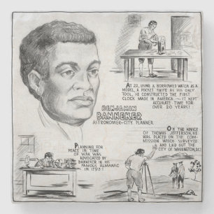 Porta-copo De Pedra Ícone da História Negra: Benjamin Banneker, Cienti