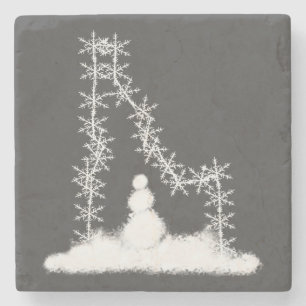 Porta-copo De Pedra Idaho Snowflake