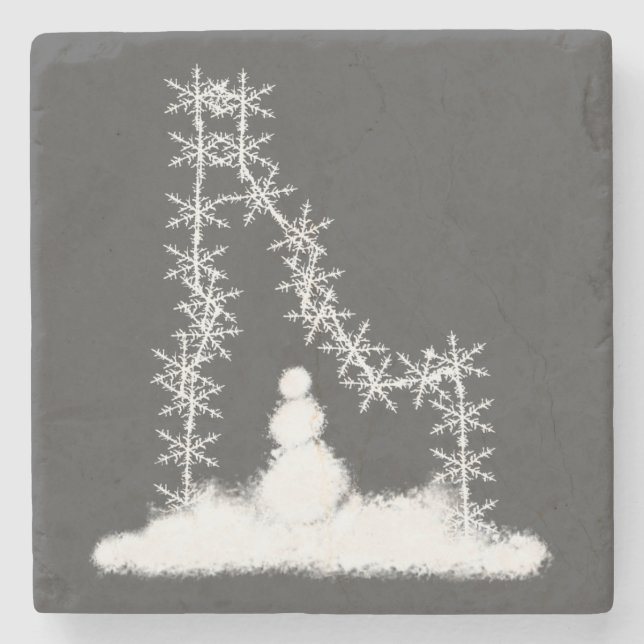 Porta-copo De Pedra Idaho Snowflake (Frente)