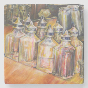 Porta-copo De Pedra Ideografia da luz Ouro