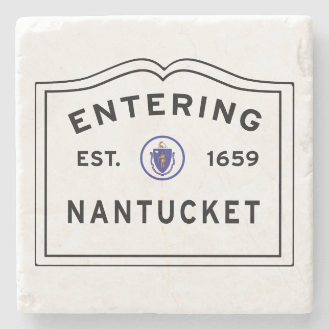 Porta-copo De Pedra Ilha Nantucket Massachusetts (Frente)