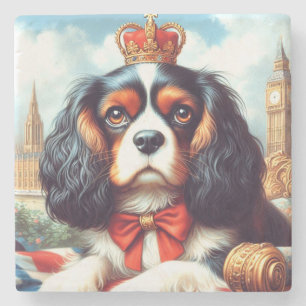 Porta-copo De Pedra Ilustração Cavalier King Charles Spaniel