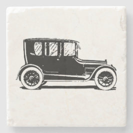 Porta-copo De Pedra Ilustração de Carro Preto Vintage