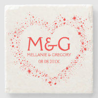 Ilustração de Contorno do Coração Vermelho Monogra