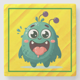 Porta-copo De Pedra Ilustração de desenho animado de monstro fofo