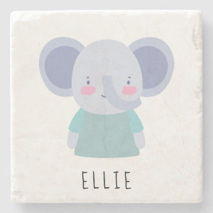 Porta-copo De Pedra Ilustração de Elefante Gratuito - Personalizáve