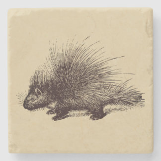 Porta-copo De Pedra ilustração de porcupine Vintage