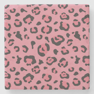 Porta-copo De Pedra Ilustração do animal do rosa do leopardo