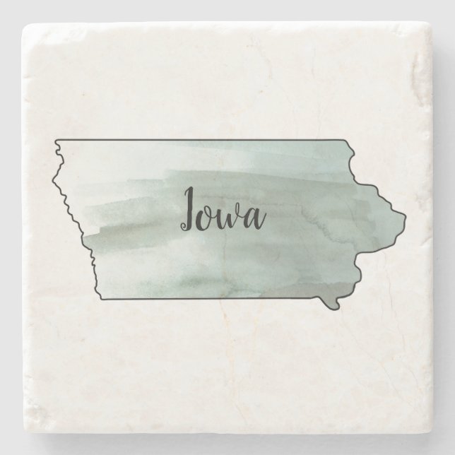 Porta-copo De Pedra Ilustração do Estado de Iowa (Frente)
