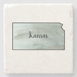 Porta-copo De Pedra Ilustração do Estado do Kansas