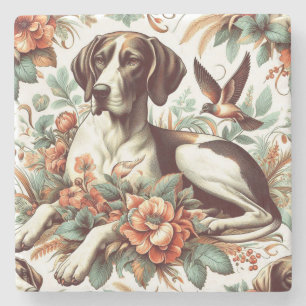 Porta-copo De Pedra Ilustração Vintage Braque Français