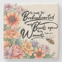 Porta-copo De Pedra Imagem Versa Da Bíblia Cristã Psalms 147:3