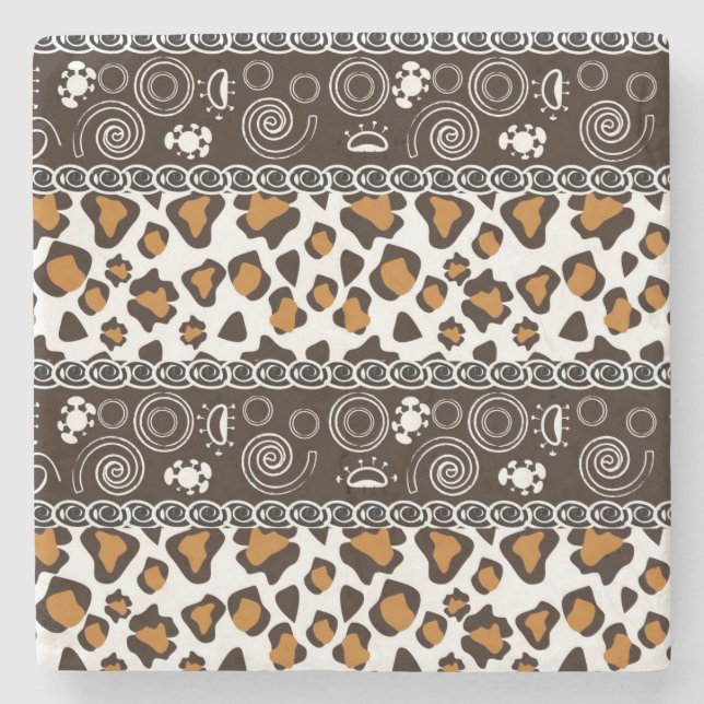 Porta-copo De Pedra Impressão africano com teste padrão da pele da (Frente)