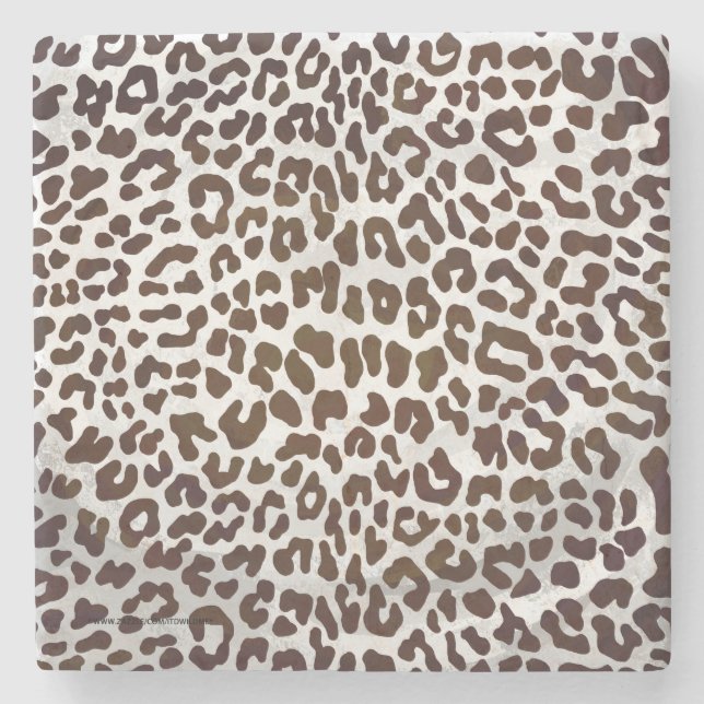Porta-copo De Pedra Impressão de Chocolate Leopardo (Frente)