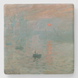 Porta-copo De Pedra Impressão de Claude Monet Surgimento do Sol (levan