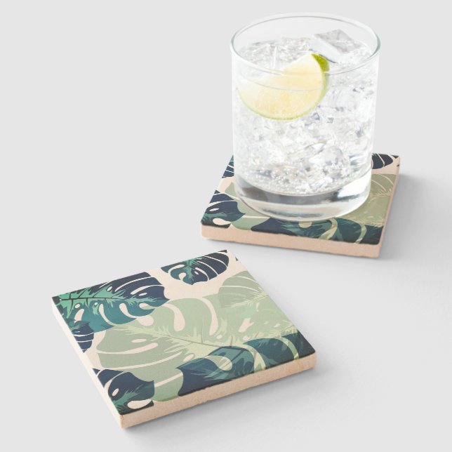 Porta-copo De Pedra Impressão havaiano (Lateral)