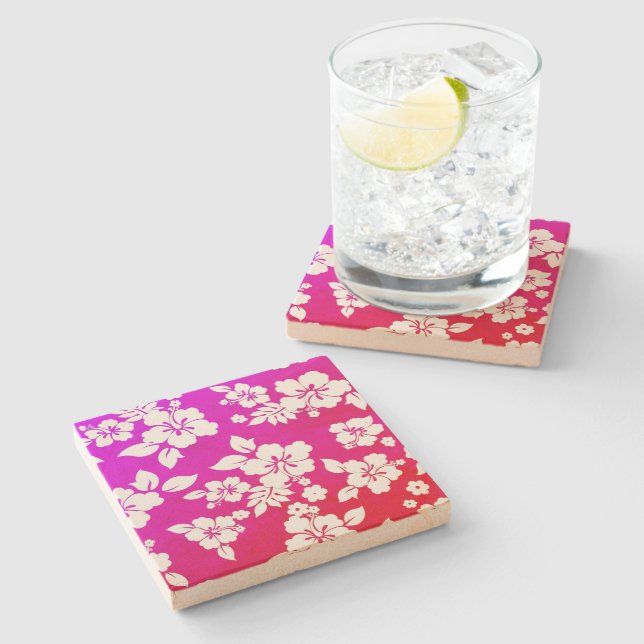 Porta-copo De Pedra Impressão havaiano (Lateral)