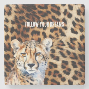 Porta-copo De Pedra Impressão Leopardo de Chita legal