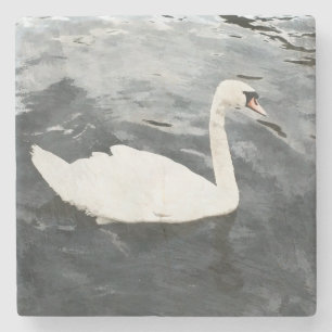 Porta-copo De Pedra Impressionista Swan