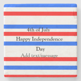 Porta-copo De Pedra Independência do azul vermelho Dia 4 de julho