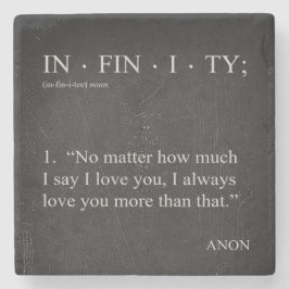 Porta-copo De Pedra INFINITY Amo você mais PORTA COPOS de definição