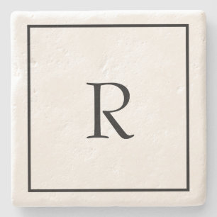 Porta-copo De Pedra Iniciais do Monograma Nome Personalizado Trendênci