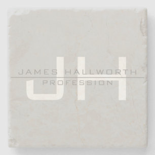 Porta-copo De Pedra Iniciais Modernos (ou outro texto) em Monogramas