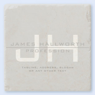 Porta-copo De Pedra Iniciais Modernos (ou outro texto) em Monogramas