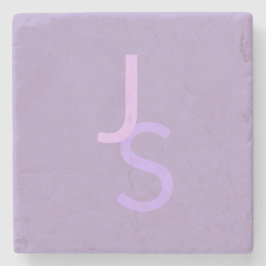 Porta-copo De Pedra Iniciais Monogramadas Sobrepostas Modernas | Roxo