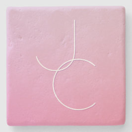 Porta-copo De Pedra Iniciais Sobrepostos Modernos 2 | Mouse rosa