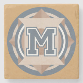 Porta-copo De Pedra Inicial do monograma "M"