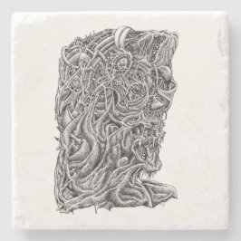 Porta-copo De Pedra Innerbeastman, desenho a tinta