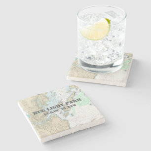 Porta-copo De Pedra Inseto Light Park, Maine Authentication Barco Char