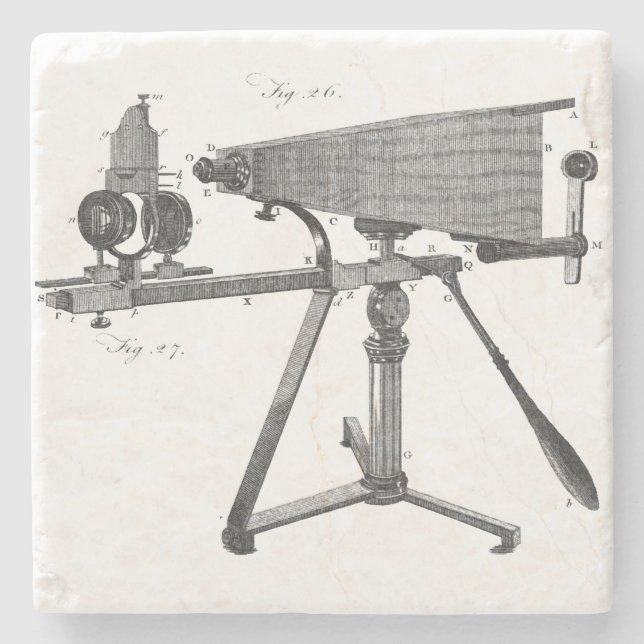 Porta-copo De Pedra INSTRUMENTO Científico Antiquado do Microscópio do (Frente)