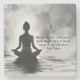 Porta-copo De Pedra Instrutor de Meditação de Yoga Lotus Pose Pintura