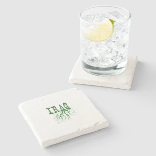 Porta-copo De Pedra Iraqi Tree Roots Word Art Iraqi Roots Green