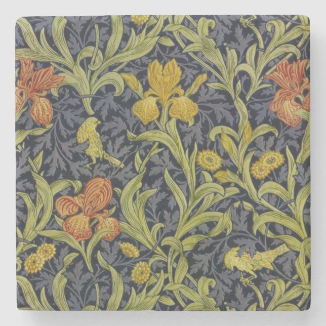 Porta-copo De Pedra Iris Pattern (por William Morris) (Frente)