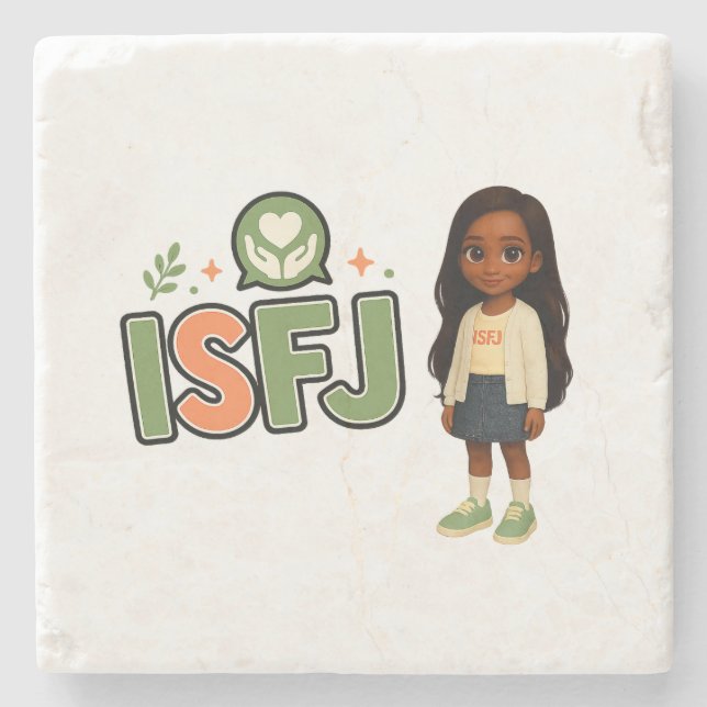 Porta-copo De Pedra ISFJ — A Guardiã da Harmonia (Frente)