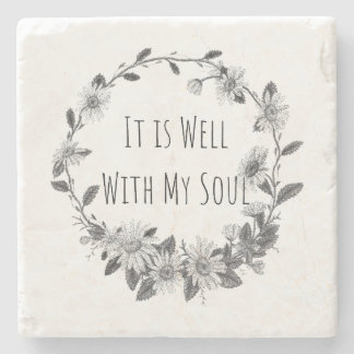 Porta-copo De Pedra It Is Well With My Soul Keepsake Stone Coaster