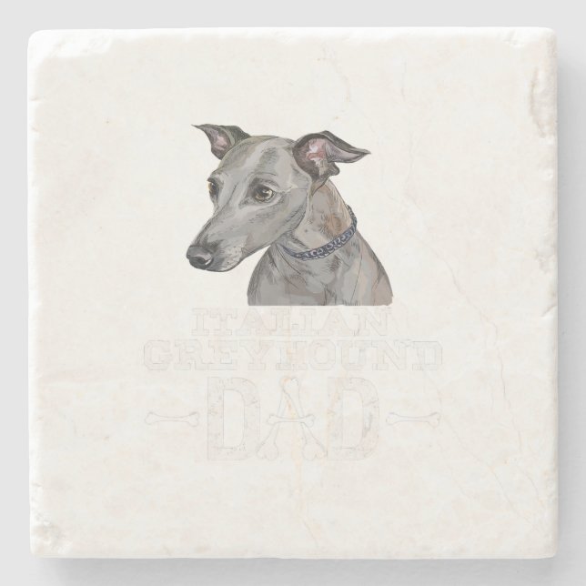 Porta-copo De Pedra Italian Greyhound Dad Dog Lover Fars Day Gift (Frente)