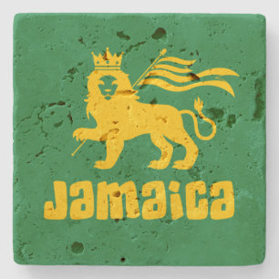 Porta-copo De Pedra Jamaica Rasta Lion  