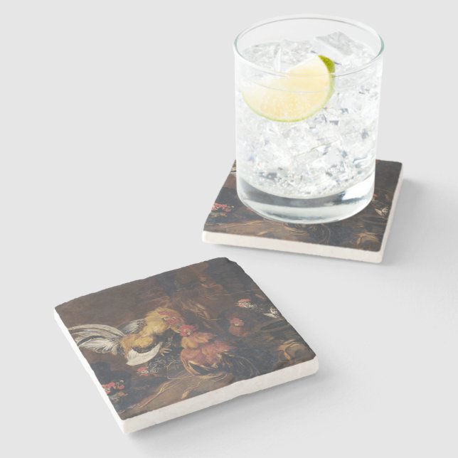 Porta-copo De Pedra Jan Fyt Cockwar (Lateral)