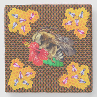 Porta-copo De Pedra Jardim das Abelhas Honeycomb