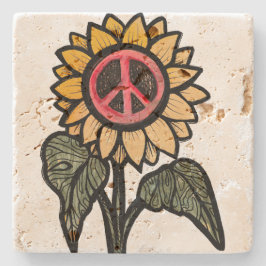 Porta-copo De Pedra Jardim de Girassol da Paz Jardim de Girassóis