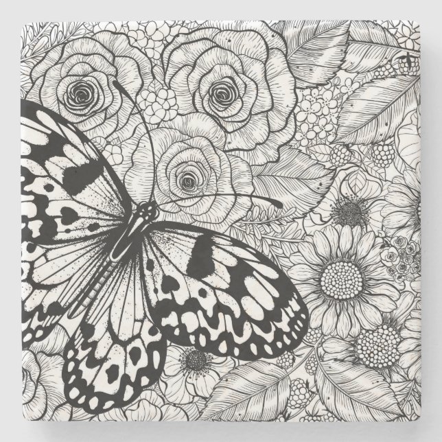 Porta-copo De Pedra Jardim de papagaio (Frente)