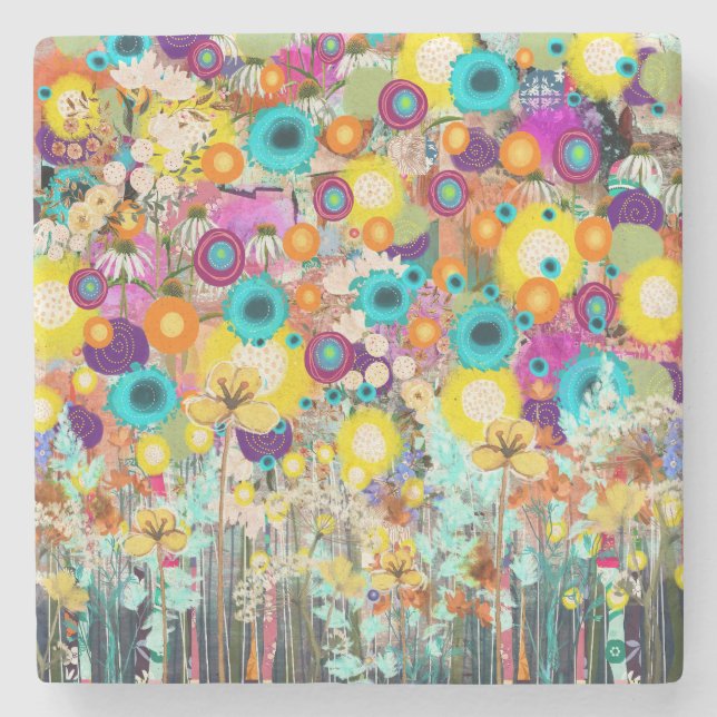 Porta-copo De Pedra Jardim dos Sonhos - Arte Floral Inspirada na Natur (Frente)