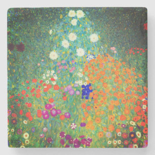 Porta-copo De Pedra Jardim Flor Gustav Klimt