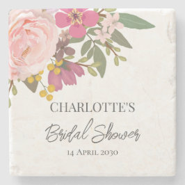 Porta-copo De Pedra Jardim Floral Rosa no Chuveiro de Noiva Primavera